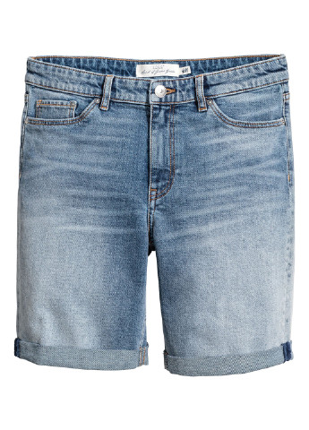 Шорти H&M однотонні блакитні джинсові бавовна