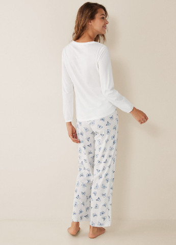 Белая всесезон пижама (лонгслив, брюки) лонгслив + брюки Women'secret