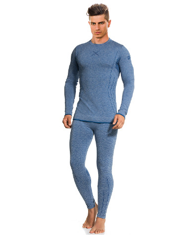 Термокостюм (лонгслив, кальсоны) DoReMi меланж синий спортивный полиамид