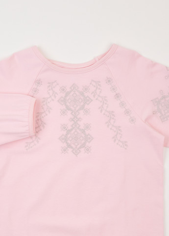 Розовая вышиванка Фламинго узор однотонный стрейч кулир, хлопок (303403285)