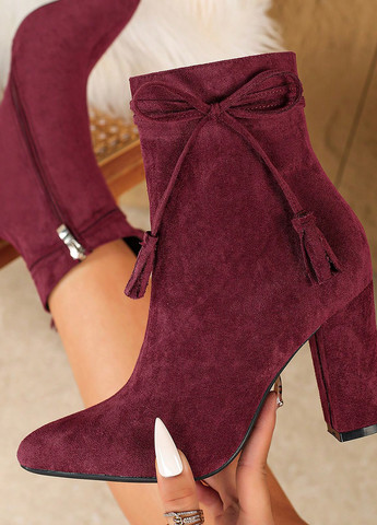 Бордовые демисезонная сапоги SHEIN