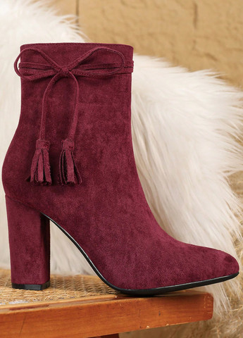 Бордовые демисезонная сапоги SHEIN