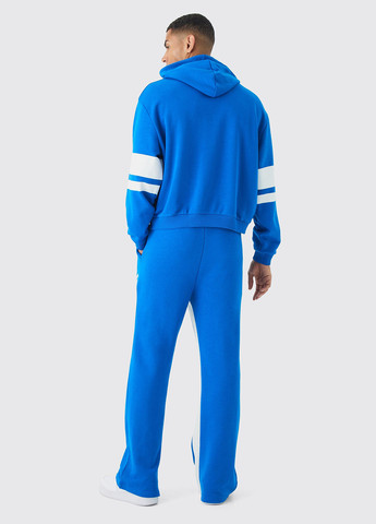 Синие спортивные, кэжуал демисезонные прямые брюки Boohoo