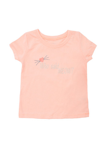 Персикова літня футболка Фламинго