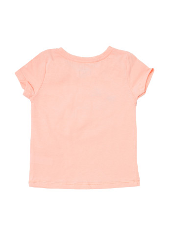 Персиковая летняя футболка Фламинго
