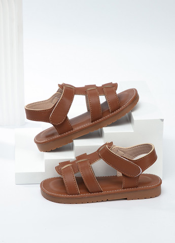 Коричневые кэжуал босоножки SHEIN на липучке