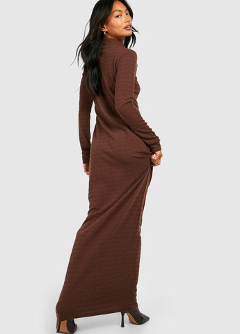 Коричневое кэжуал платье платье-водолазка Boohoo однотонное