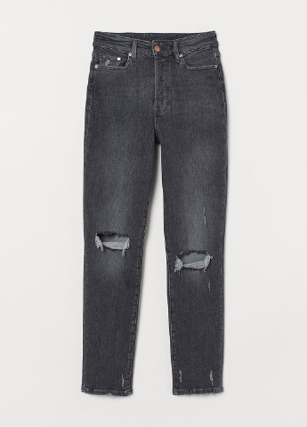 Джинси H&M завужені однотонні темно-сірі джинсові бавовна