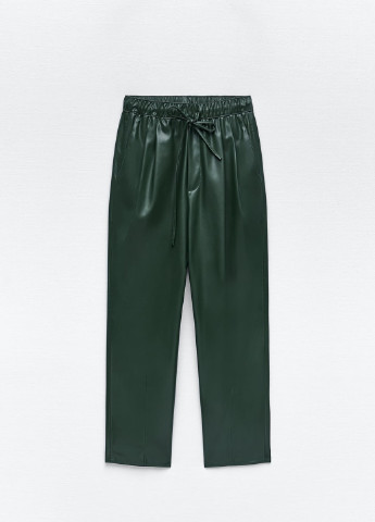 Зеленые повседневный демисезонные прямые брюки Zara