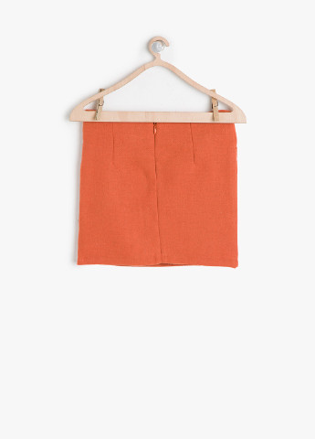 Оранжевая кэжуал однотонная юбка KOTON карандаш