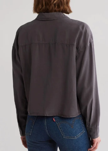 Серая кэжуал рубашка однотонная Calvin Klein