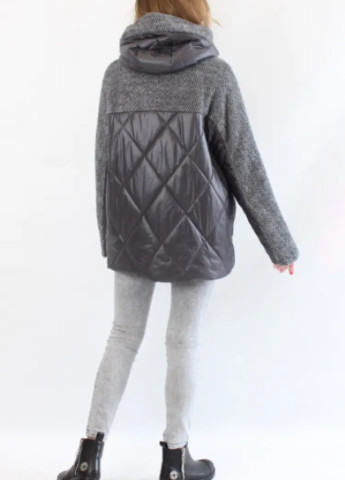 Графітова демісезонна жіноча куртка оверсайз в забарвленні графіт Lora Duvetty