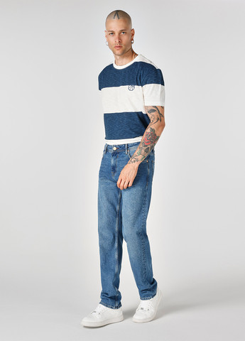 Синие демисезонные прямые джинси Colin's