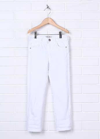 Белые демисезонные со средней талией джинсы Okaidi