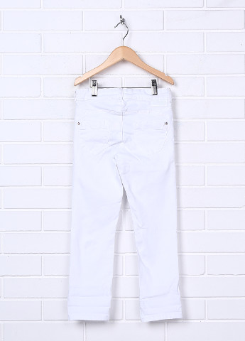 Белые демисезонные со средней талией джинсы Okaidi