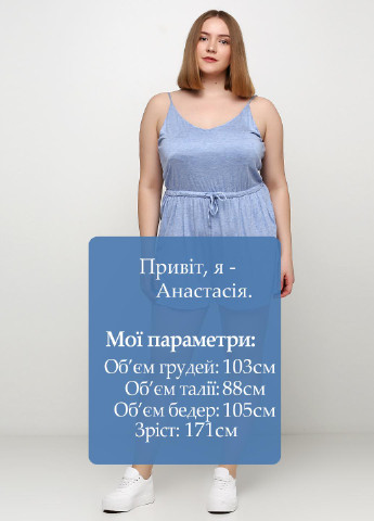 Комбинезон H&M комбинезон-шорты меланж голубой кэжуал трикотаж