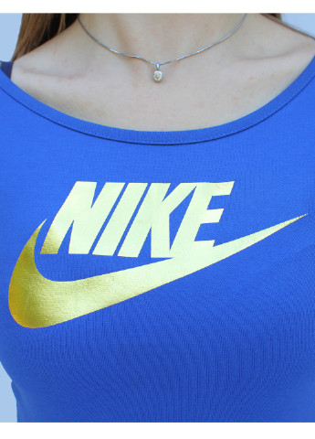 Голубая летняя футболка женская Nike CLASSIC LOGO