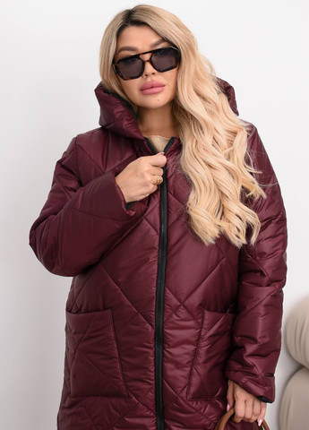 Бордовая демисезонная куртка куртка-пальто Fashion