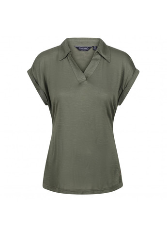 Женская оливковая (хаки) футболка поло Regatta меланжевая