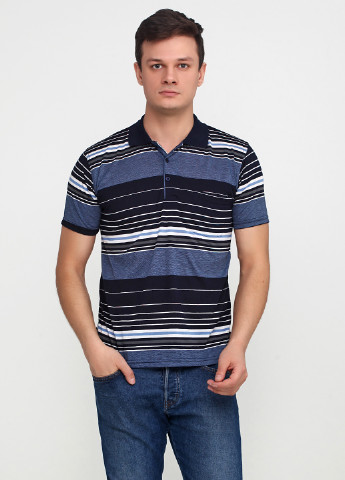 Темно-синяя футболка-поло для мужчин Onur в полоску