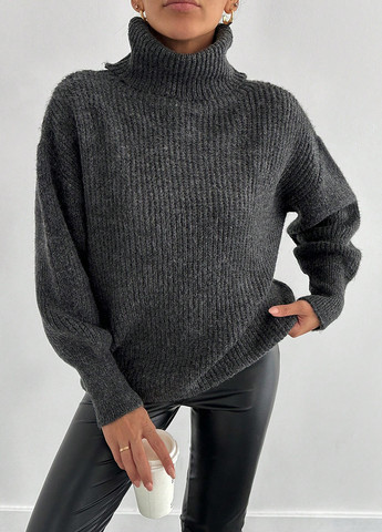 Темно-серый демисезонный свитер SHEIN