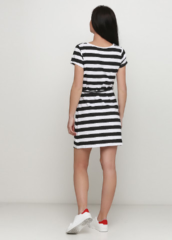 Чорно-білий кежуал сукня сукня-футболка Made in Italy в смужку
