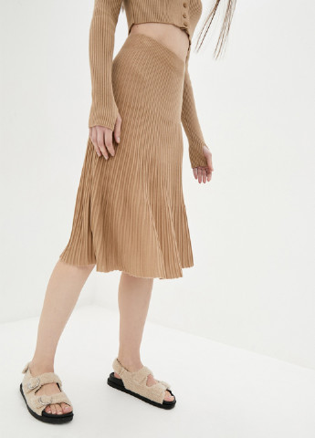 Песочная кэжуал однотонная юбка Sewel плиссе