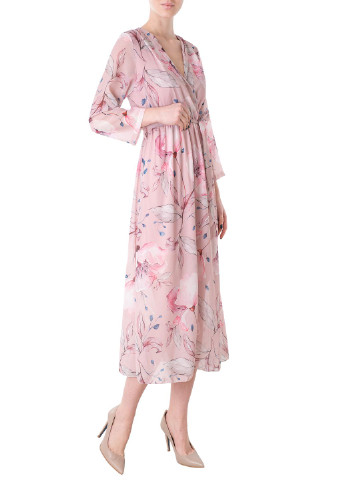 Розовое кэжуал платье Joleen с цветочным принтом