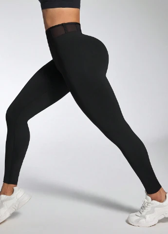 Черные демисезонные леггинсы SHEIN