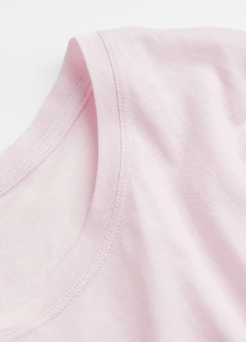 Футболка,пудровий, H&M Basic - (255193006)