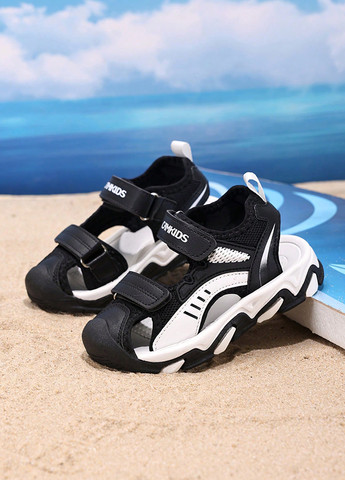 Черно-белые кэжуал, спортивные сандалии SHEIN на липучке