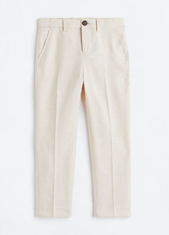 Светло-бежевые кэжуал демисезонные брюки прямые H&M