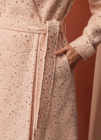 Светло-розовое зимнее Пальто двубортное SHEIN