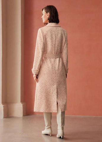 Светло-розовое зимнее Пальто двубортное SHEIN