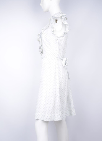Белое кэжуал платье Ralph Lauren в горошек