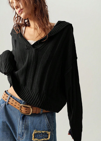 Черный демисезонный свитер SHEIN