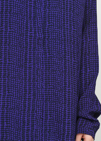 Сорочка Minus гусяча лапко фіолетова кежуал віскоза
