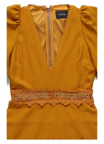 Горчичное кэжуал платье а-силуэт Mossman однотонное