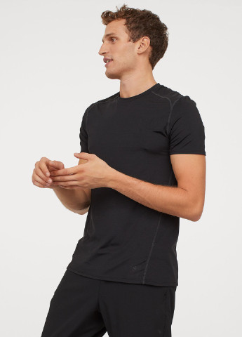 Черная футболка спорт H&M