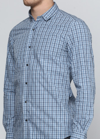 Бледно-голубой кэжуал рубашка в клетку Antony Morato с длинным рукавом