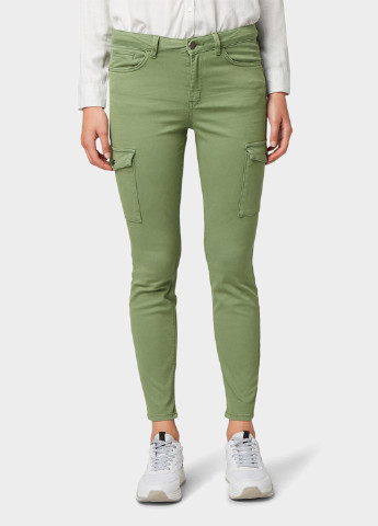 Зеленые кэжуал демисезонные зауженные брюки Tom Tailor