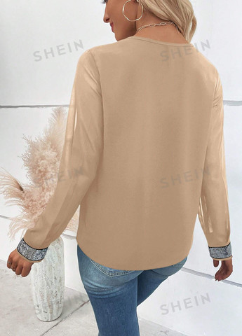 Бежевая блуза SHEIN
