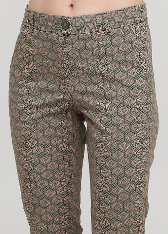 Хаки кэжуал демисезонные укороченные, зауженные брюки Sisley