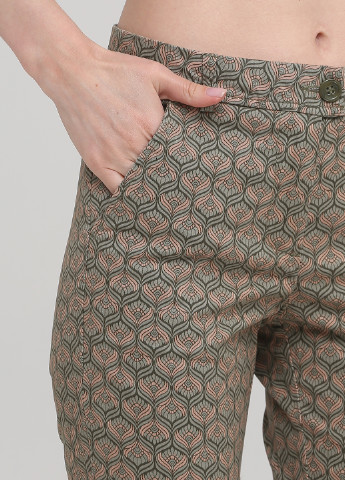Хаки кэжуал демисезонные укороченные, зауженные брюки Sisley