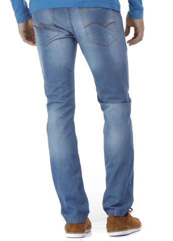 Голубые демисезонные прямые джинсы Яavin