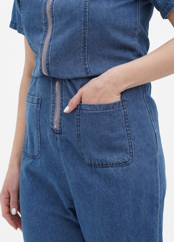Комбінезон Boohoo комбінезон-брюки однотонний синій джинсовий бавовна