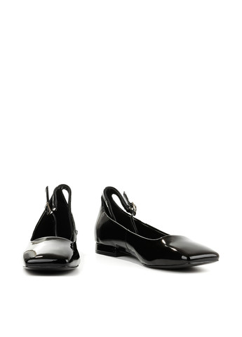 Жіночі балетки Le'BERDES | чорні однотонні лаковані натуральна шкіра (294097542)