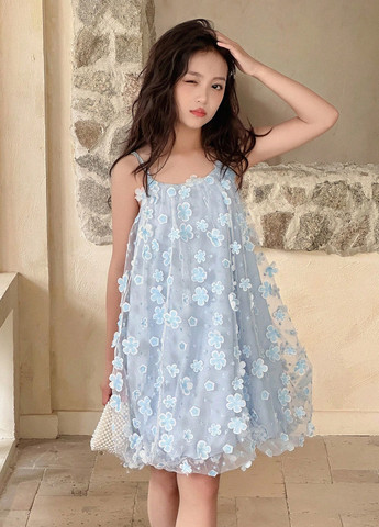 Сіро-голуба сукня SHEIN (367004568)