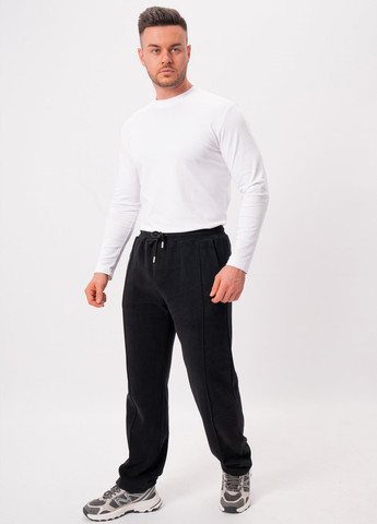 Черные спортивные, кэжуал демисезонные прямые брюки Trend Collection