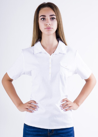 Белая женская футболка-поло Time of Style однотонная